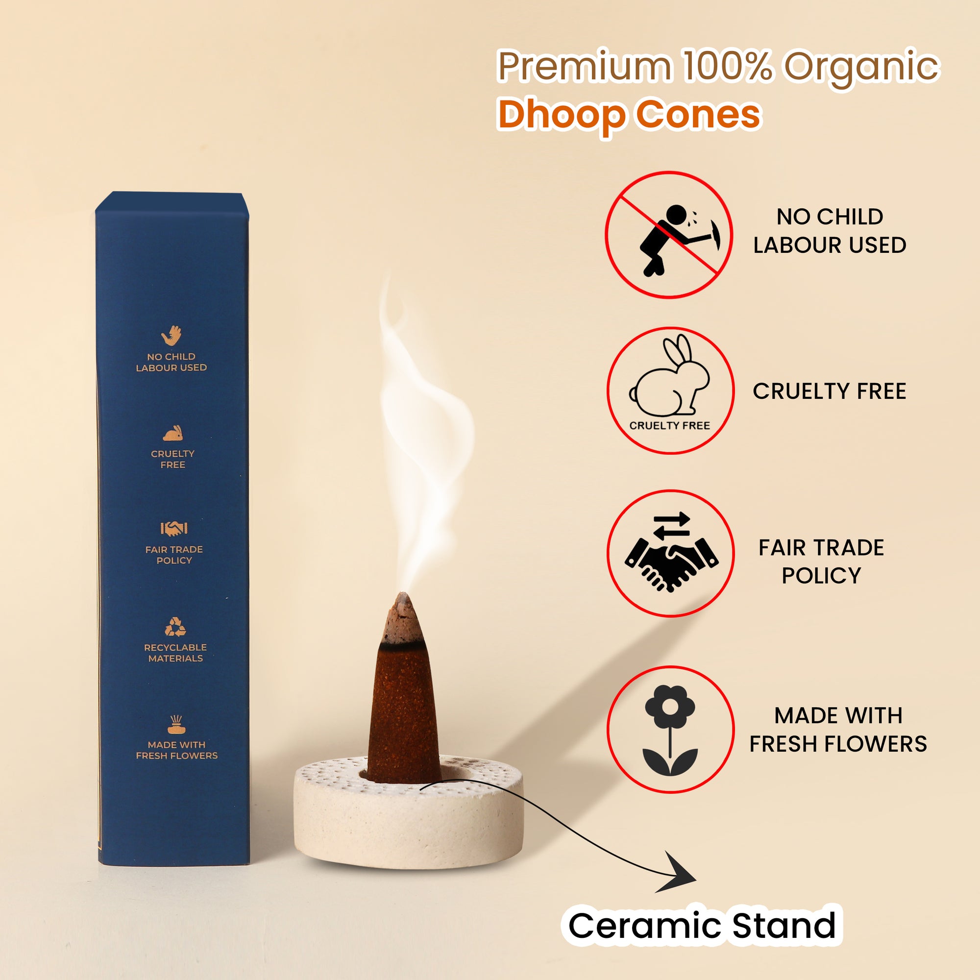 Manokamna Fresh Flower Dhoop Cone (Pack of 2)