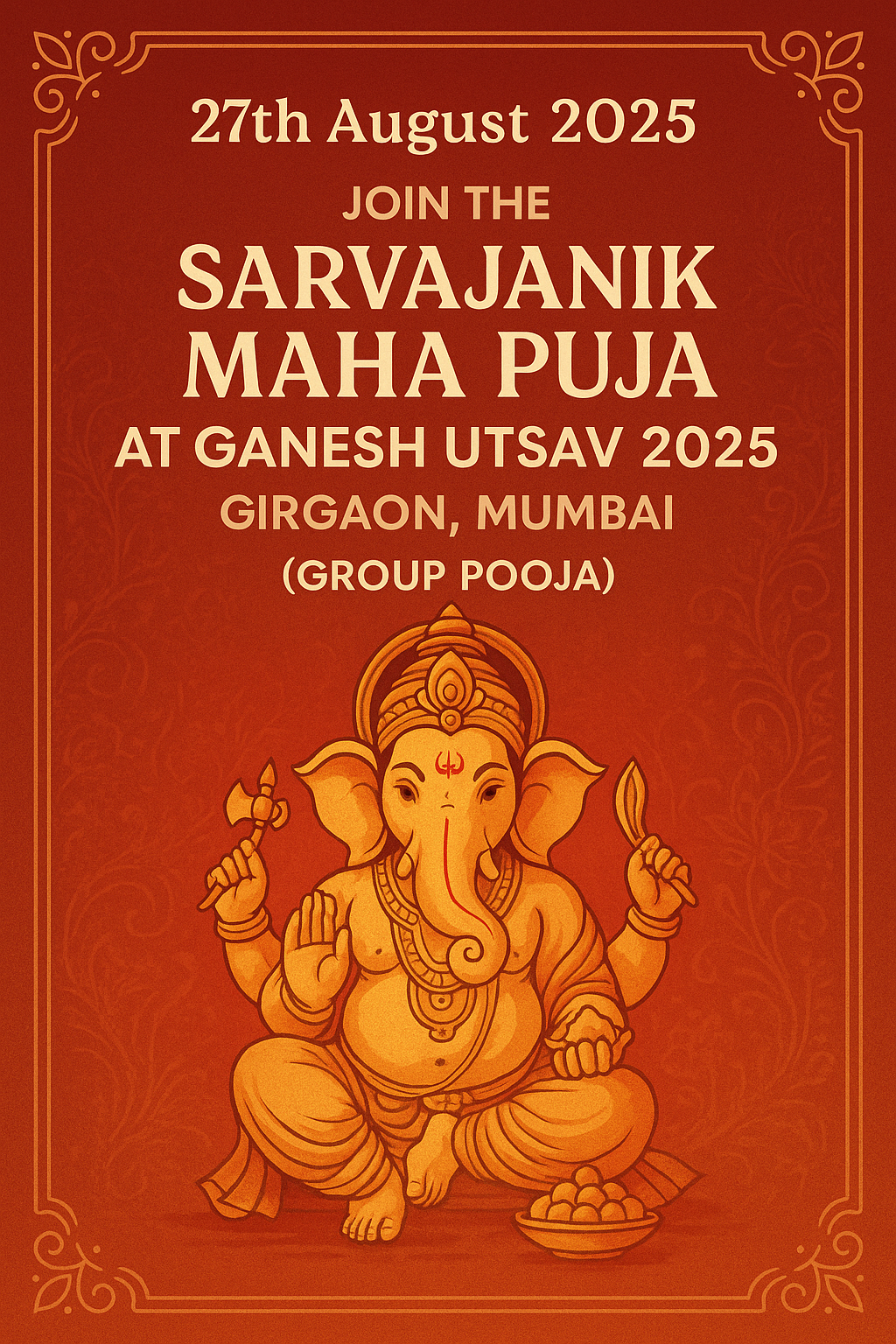 Ganesh Chaturthi Maha Puja – 27th August 2025