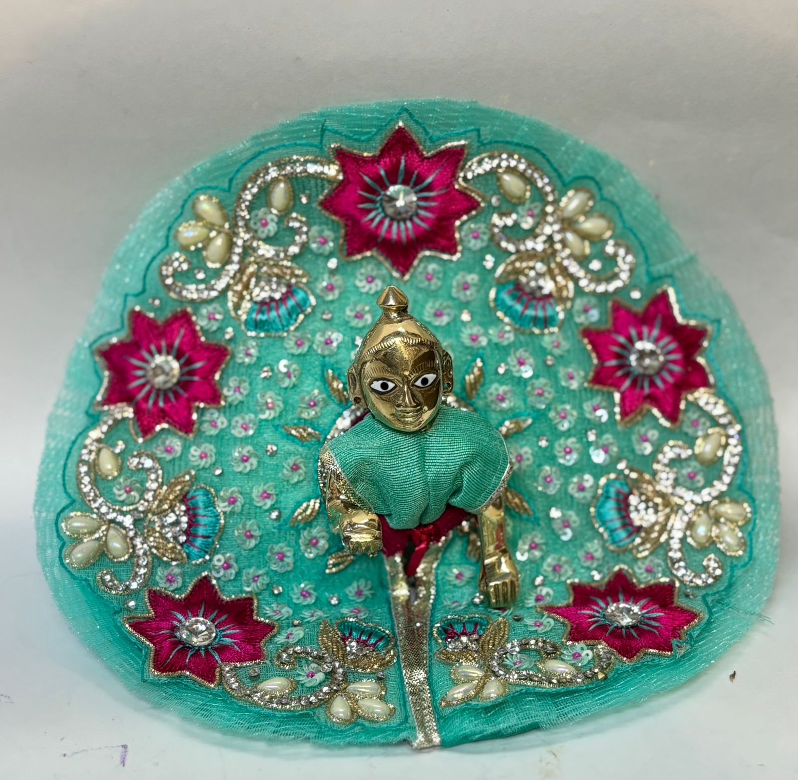 Kri-Radhey Mint green handwork & stone dress