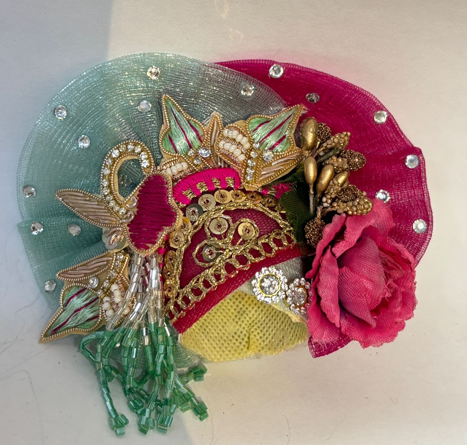 Kri-Radhey Green jardogi handwork poshak