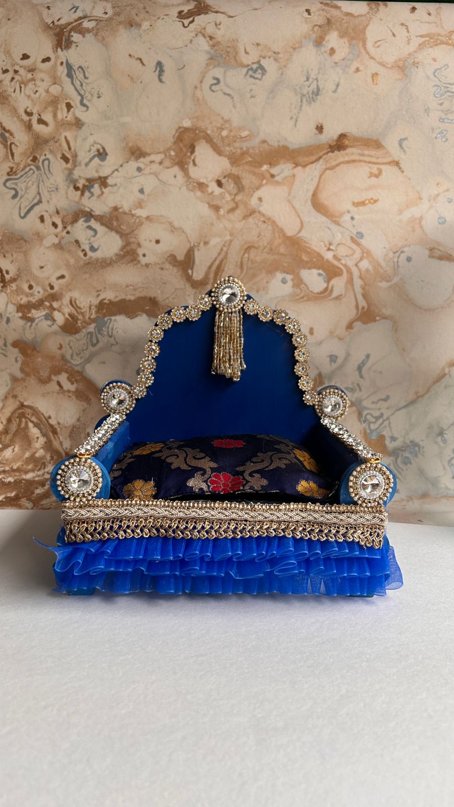 Kri-Radhey Royal blue singhasan