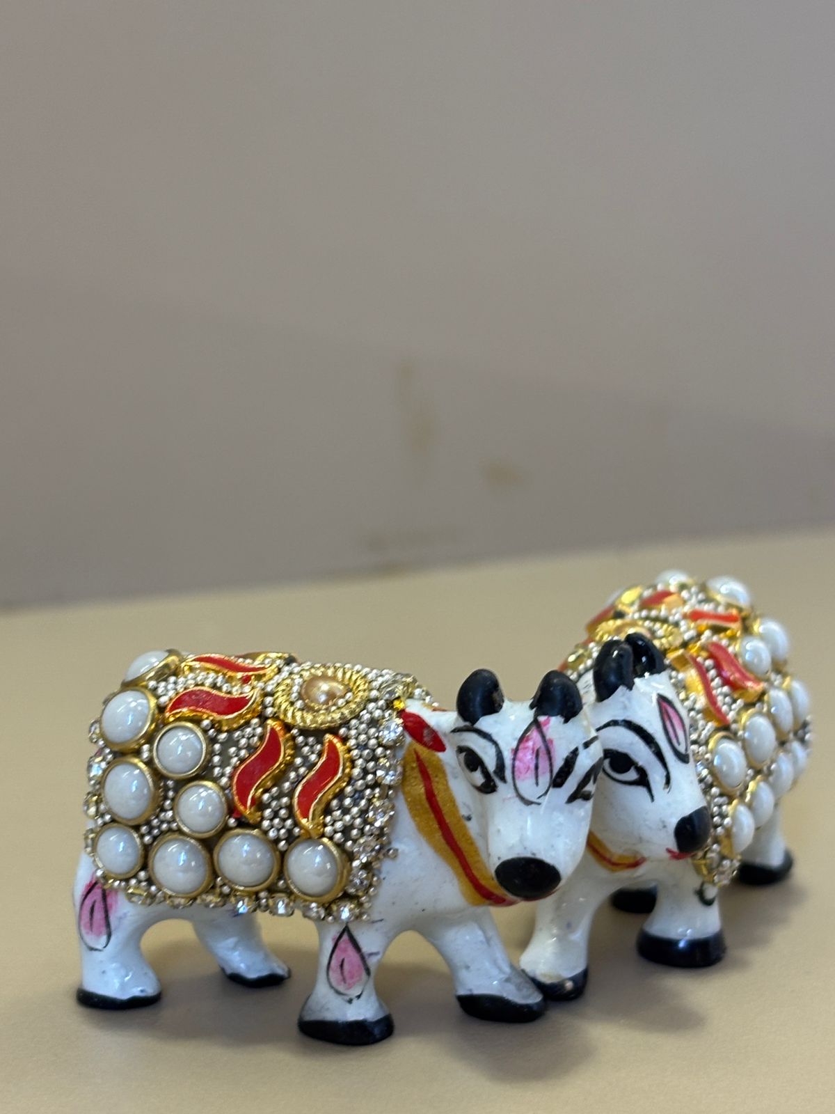 Kri-Radhey Metal kundan work cow