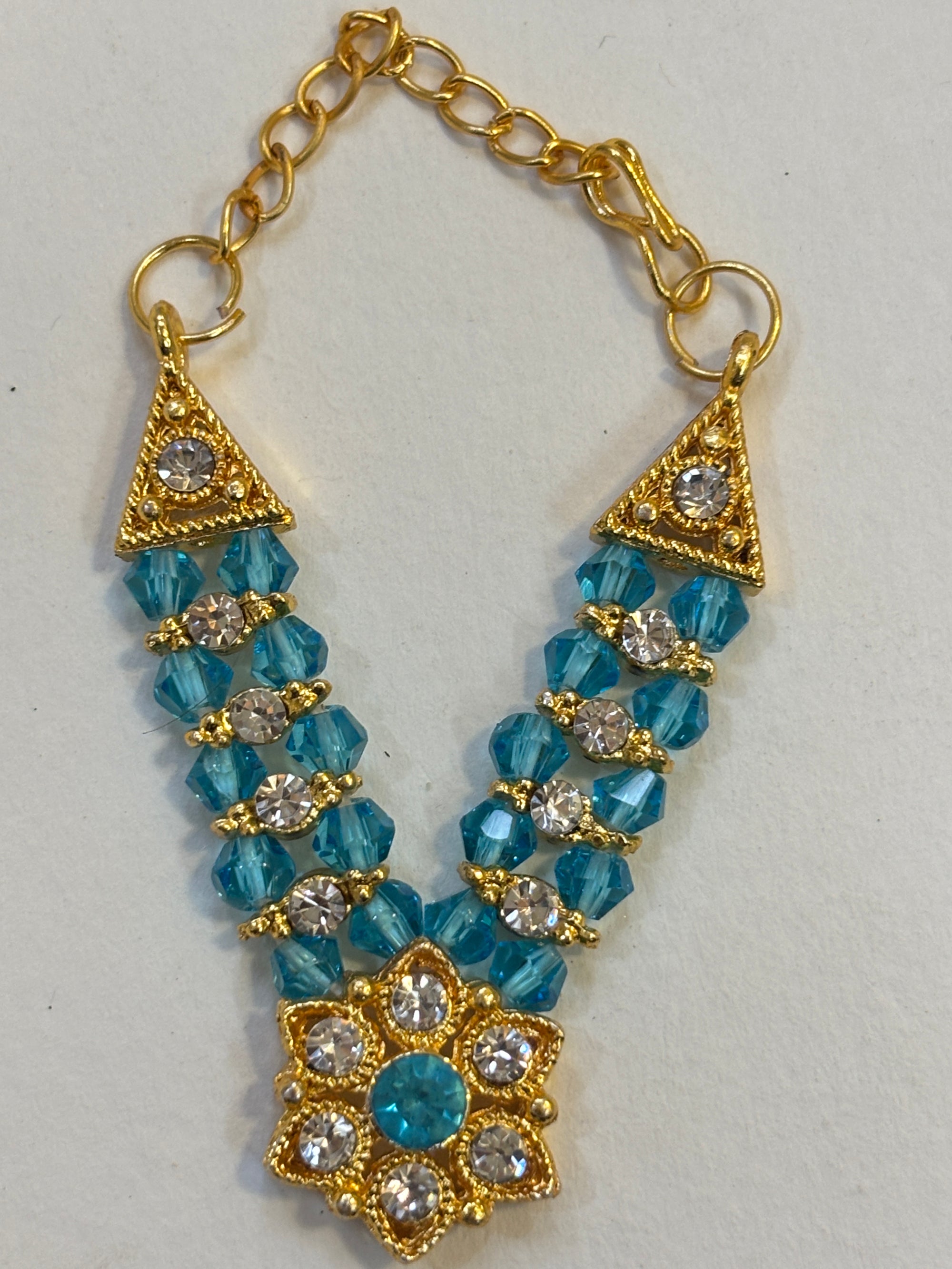 Kri-Radhey Emerald gold star mala