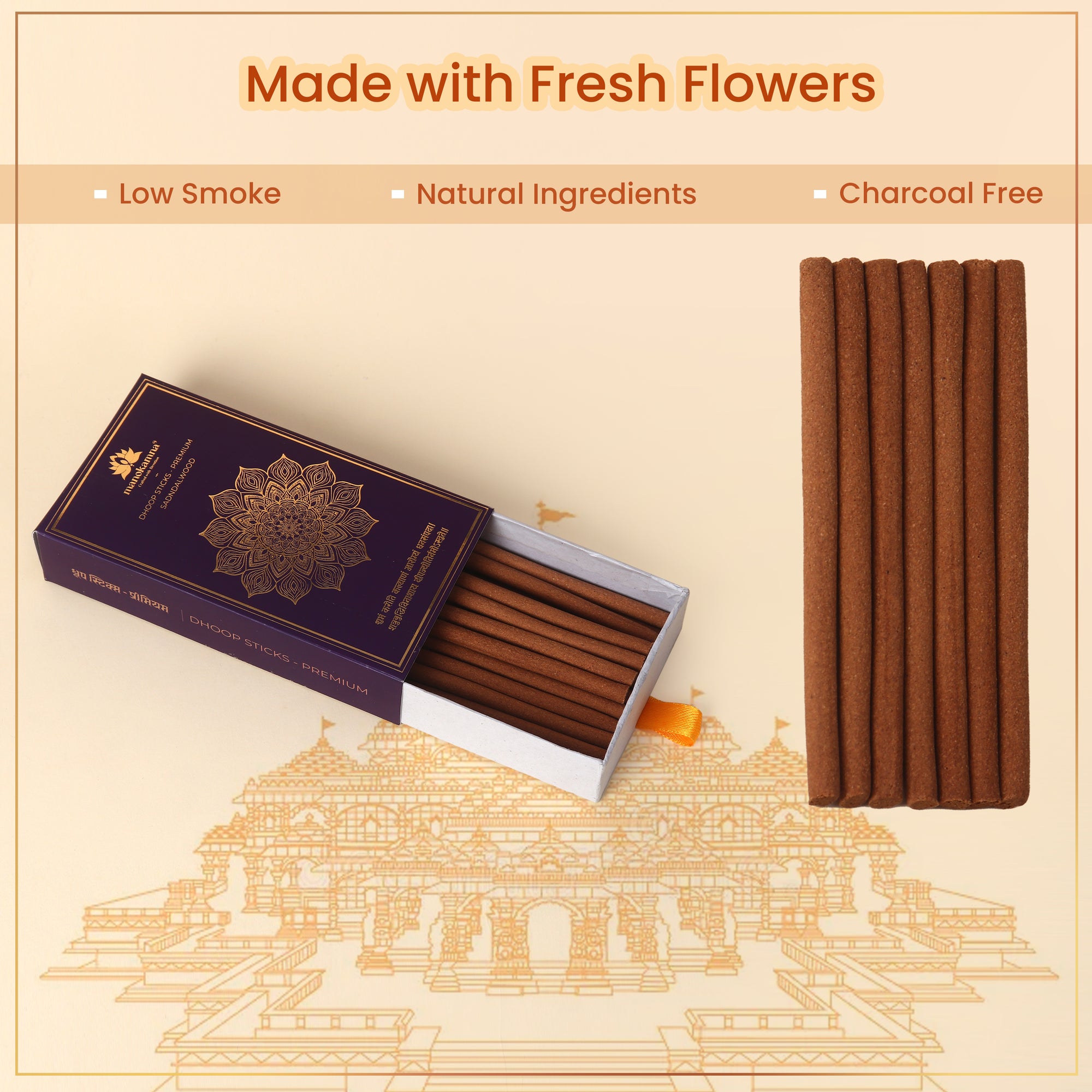 Manokamna Fresh Flower Dhoop Sticks (Pack of 2)