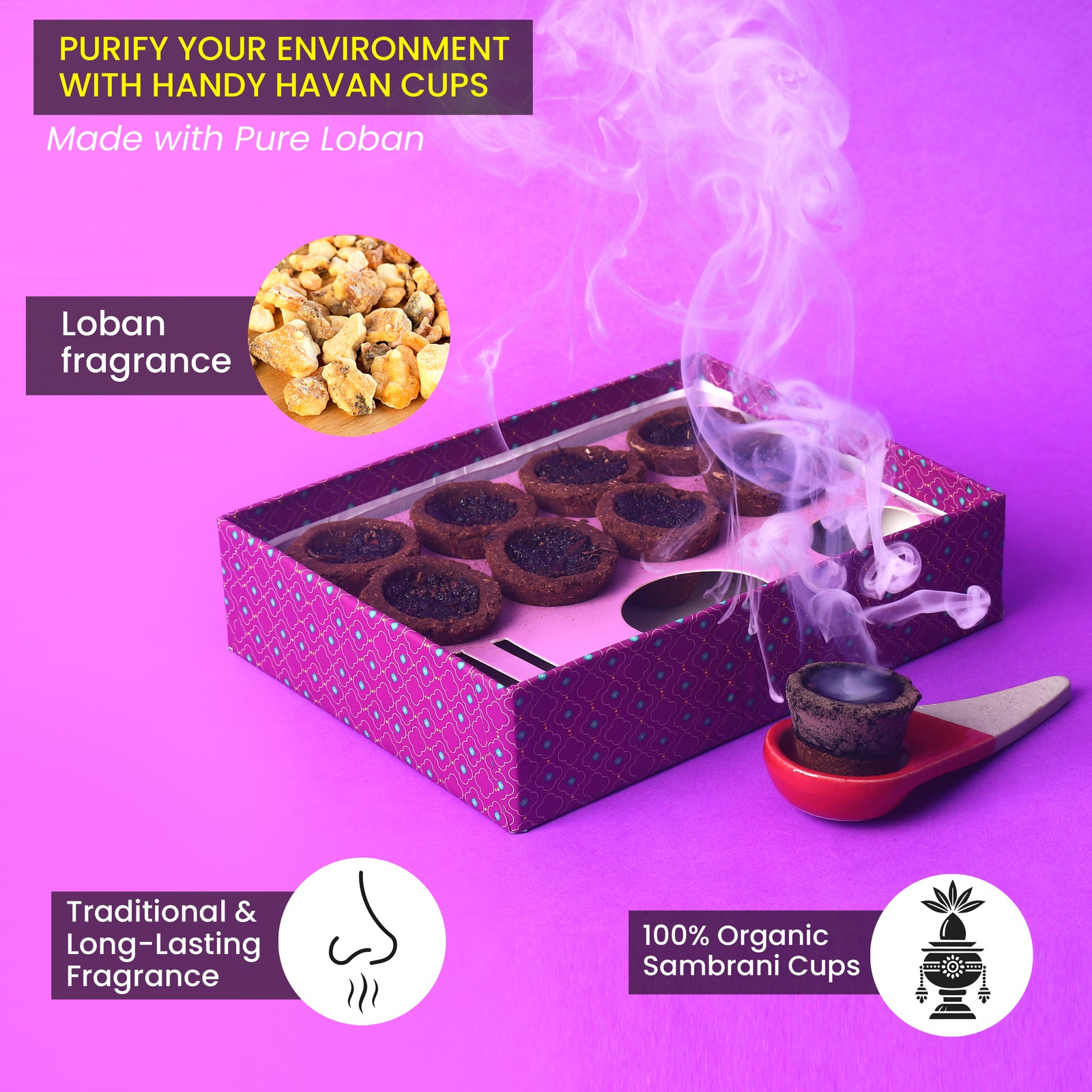 Manokamna Havan Cups -Loban (Pack of 2)