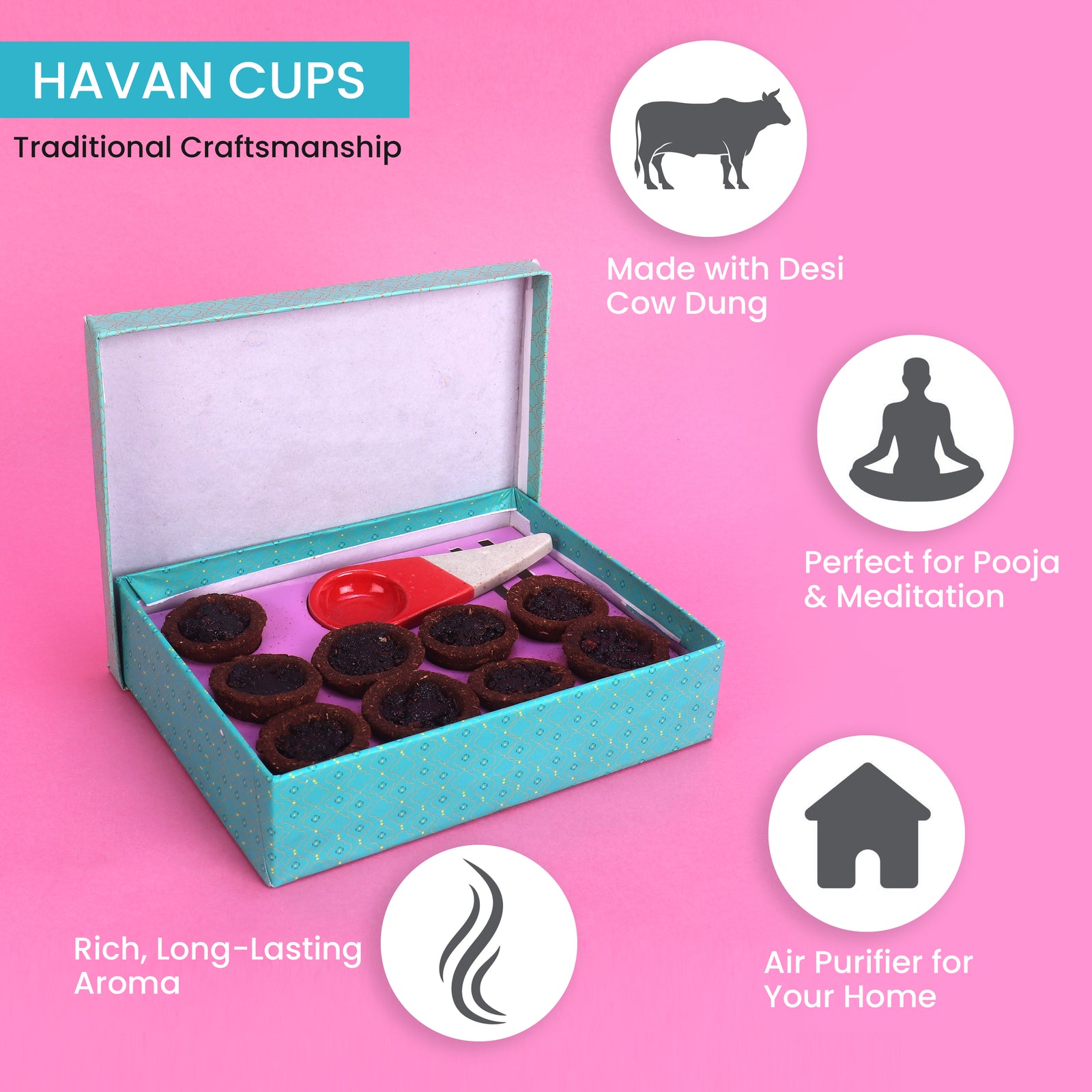 Manokamna Havan Cups -Sandalwood (Pack of 2)