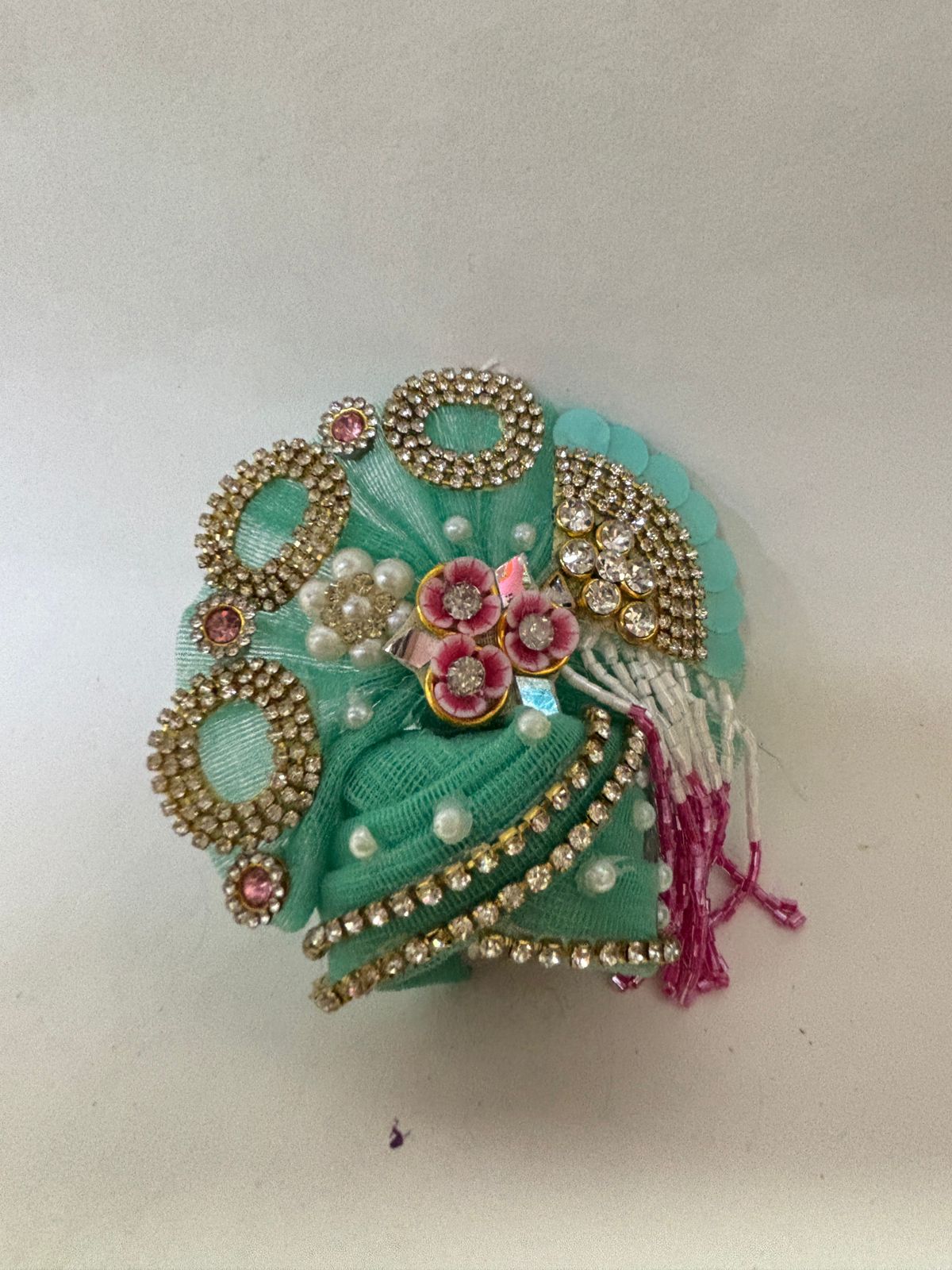 Kri-Radhey Mint green handwork & stone dress
