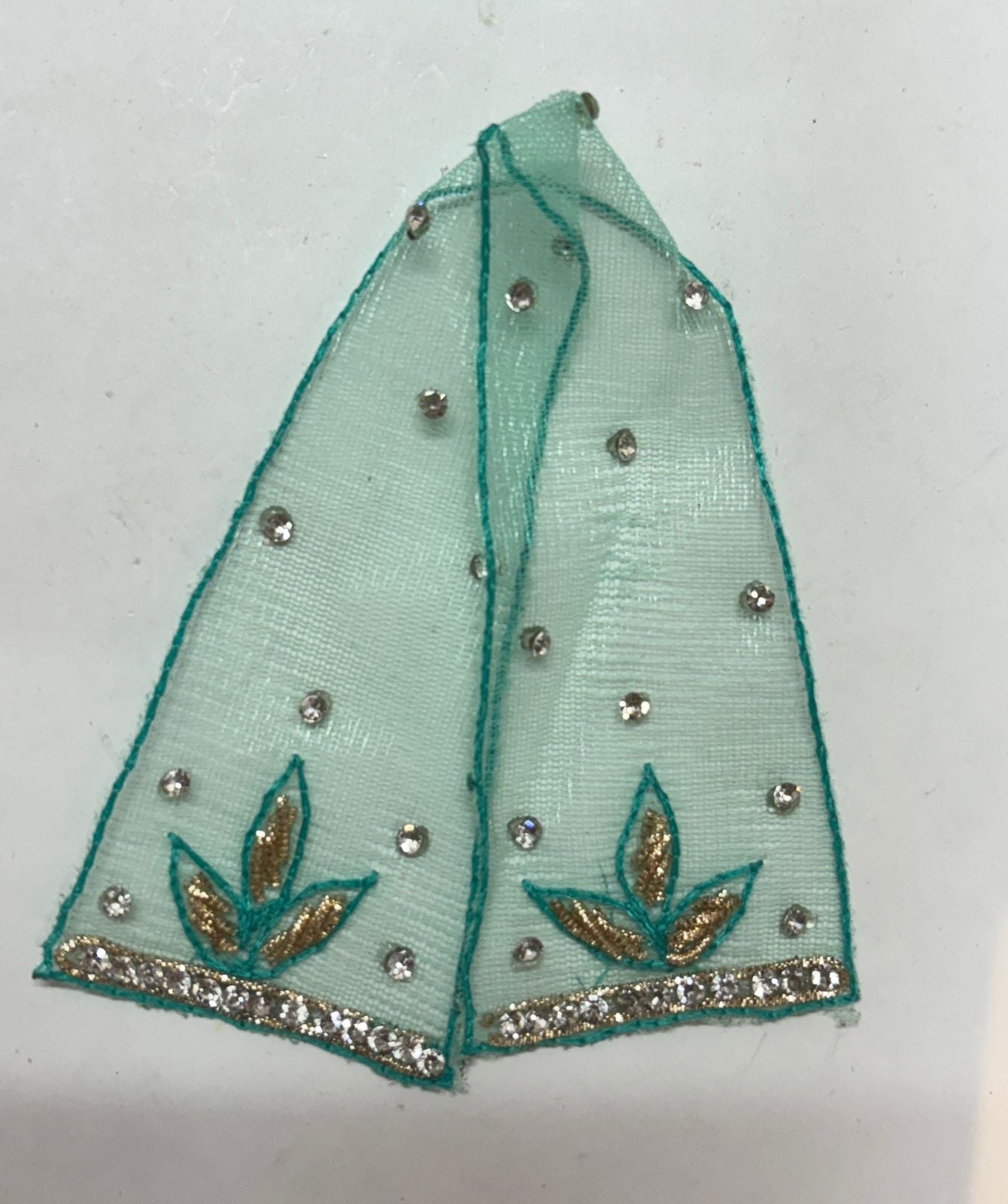 Kri-Radhey Mint green handwork & stone dress