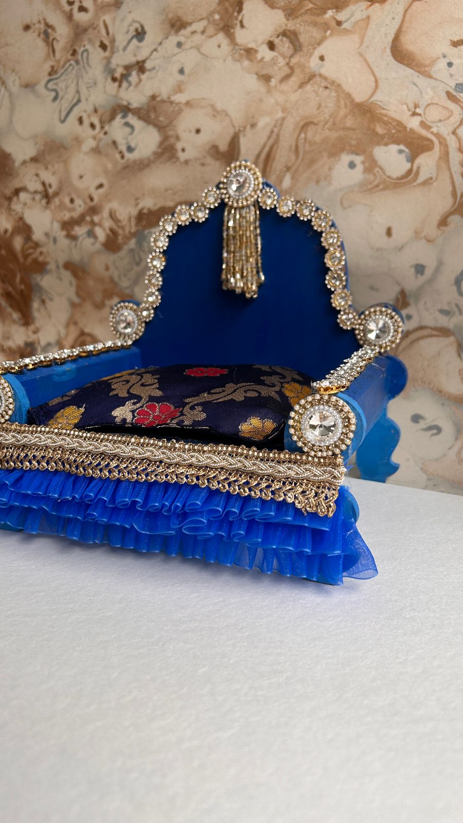 Kri-Radhey Royal blue singhasan