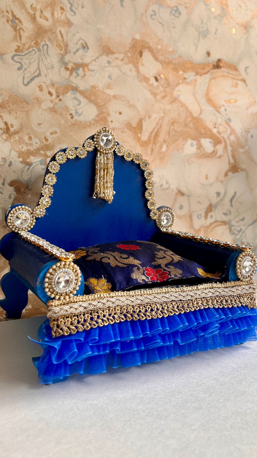 Kri-Radhey Royal blue singhasan