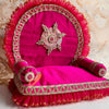 KRI-RADHEY Royal satin pink singhasan