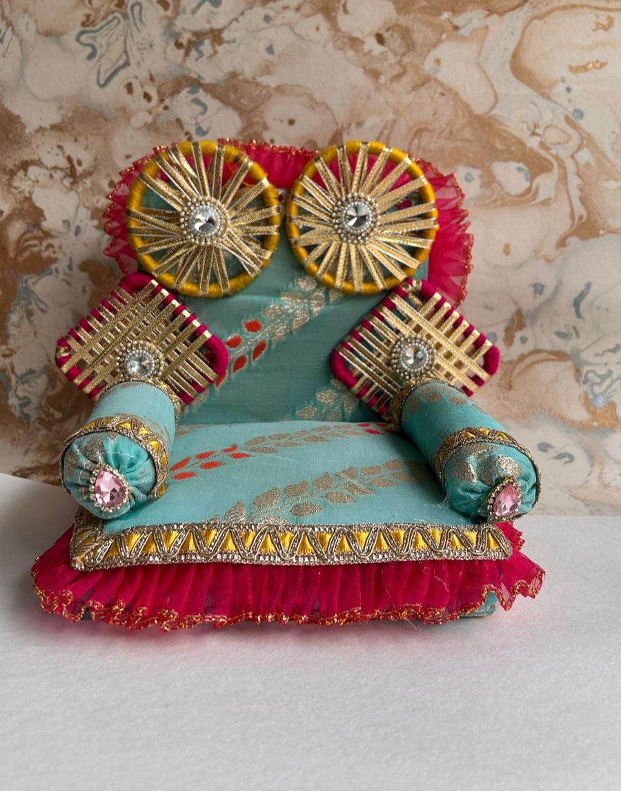 Kri-Radhey Mint lotus singhasan