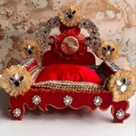 Kri-Radhey Red maharaja singhasan