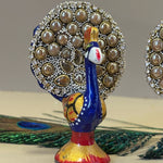 Kri-Radhey Kundan work metal peacock