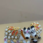 Kri-Radhey Metal kundan work cow