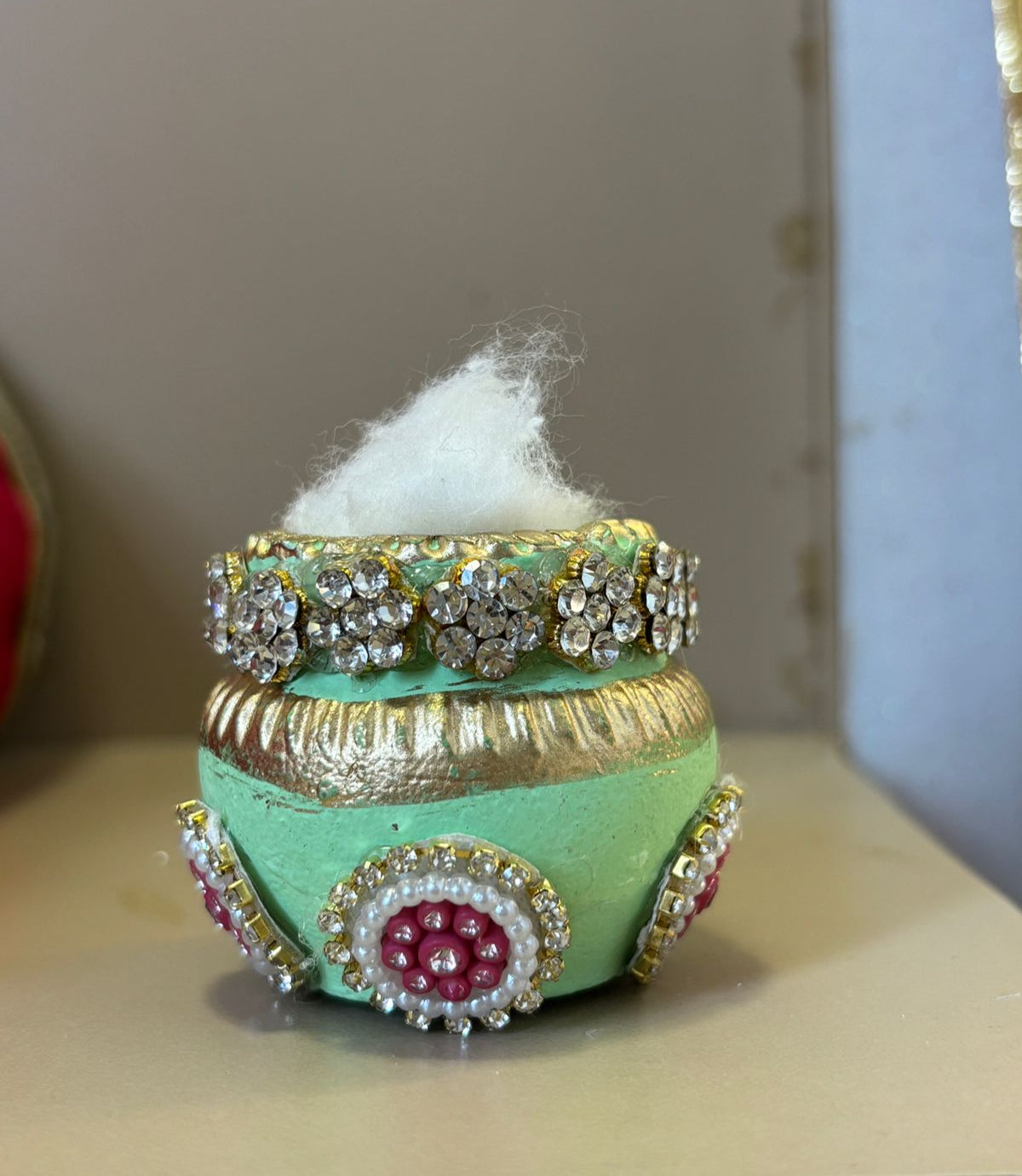 Kri-Radhey Soil decorated matki ( small )