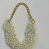 Kri-Radhey Gold white pearl drape mala