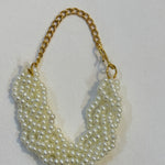 Kri-Radhey Gold white pearl drape mala