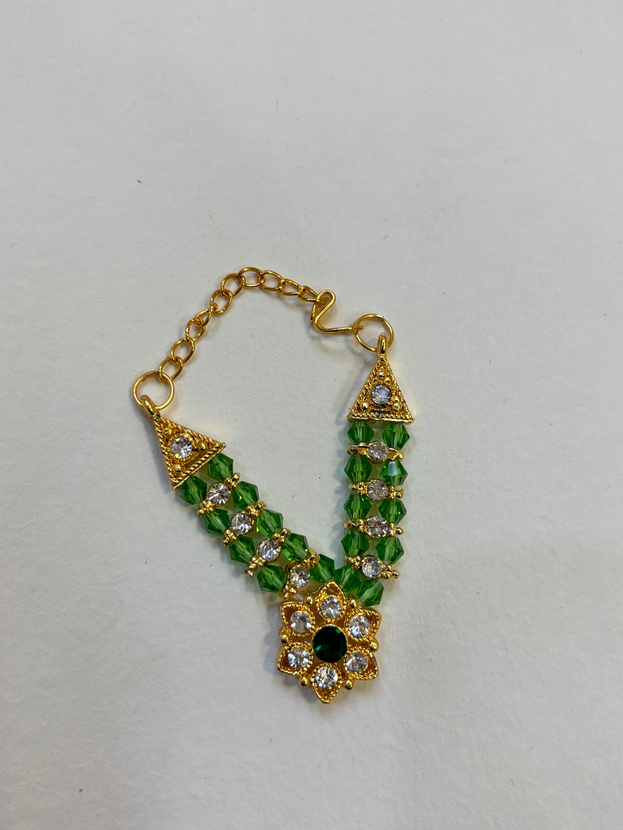 Kri-Radhey Emerald gold star mala