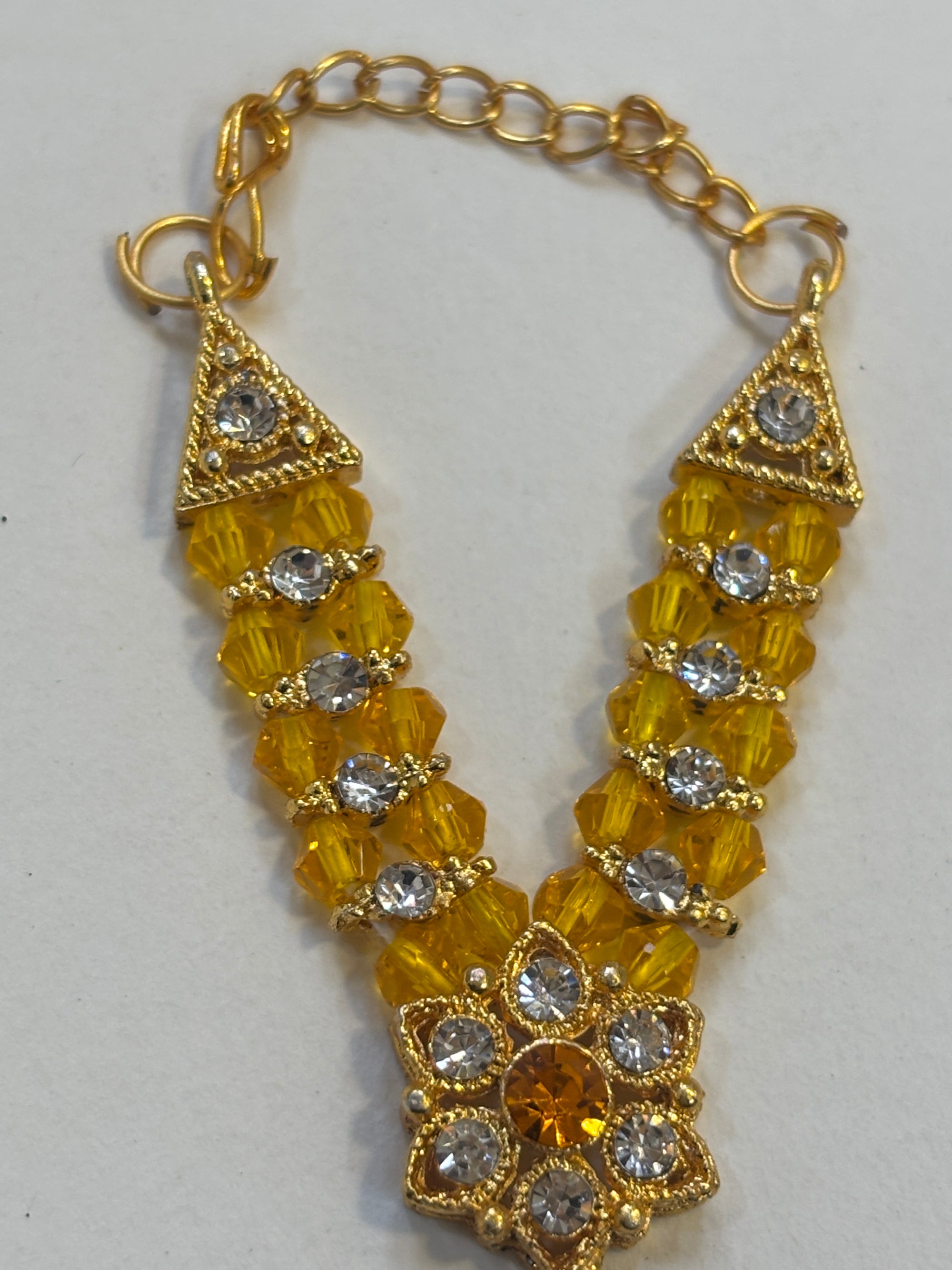 Kri-Radhey Emerald gold star mala