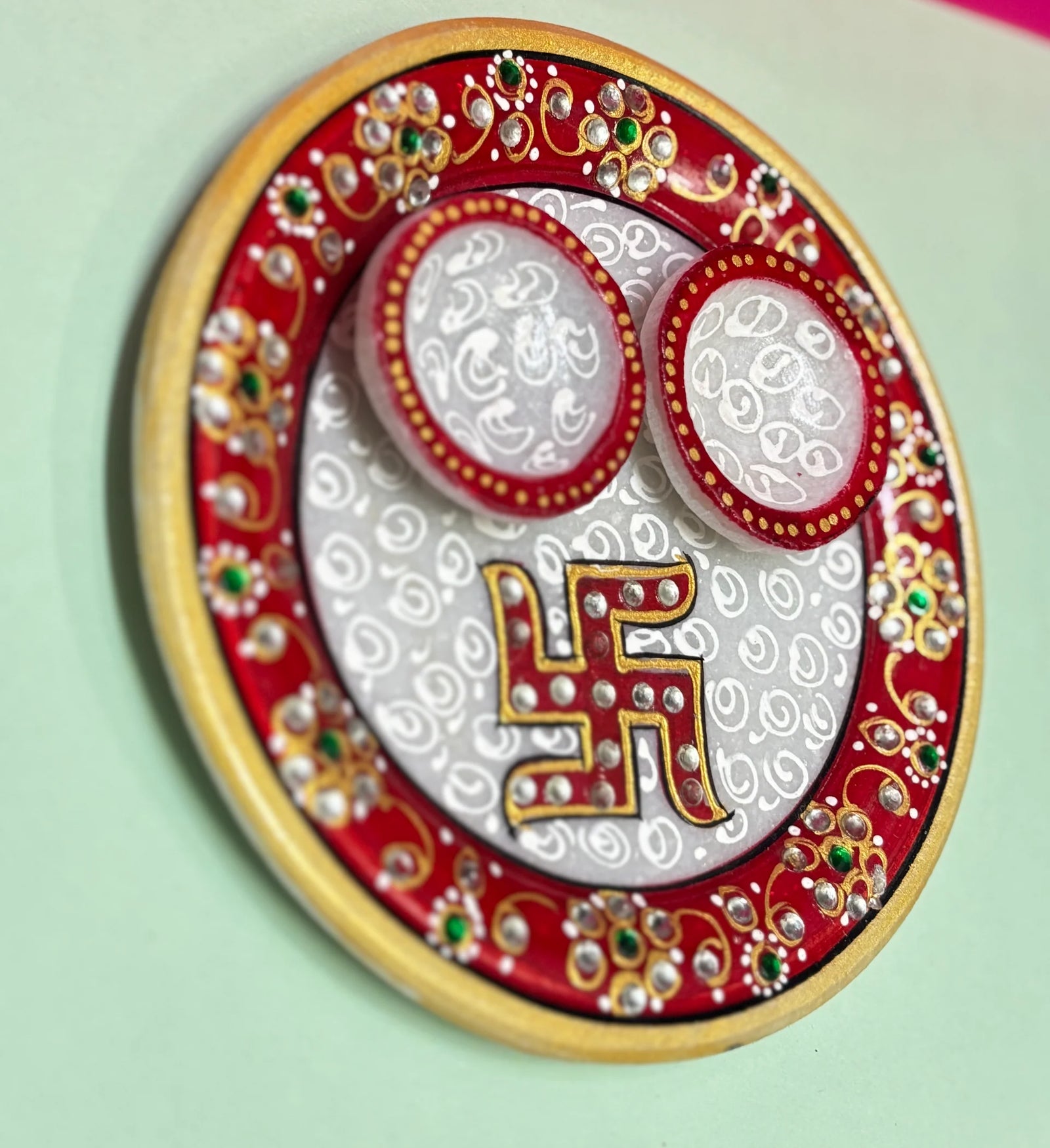 Kri-Radhey Marble Pooja Thali (Small)