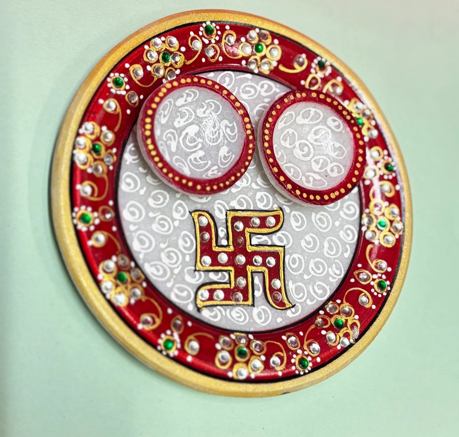 Kri-Radhey Marble Pooja Thali (Small)